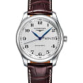 Longines Longines Master Collection L2.755.4.78.3  L27554783 механические мужские часы белый циферблат, браслет кожаный — вид спереди