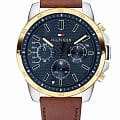 Tommy Hilfiger Tommy Hilfiger Sport 1791561  1791561 кварцевые мужские часы синий циферблат, браслет кожаный — вид спереди