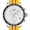 Tissot Tissot Quickster NBA Los Angeles Lakers T095.417.17.037.05 Quickster T0954171703705 кварцевые мужские часы белый циферблат, браслет карбон + полимер — вид спереди