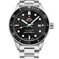 Swiss Military by Chrono Swiss Military by Chrono Сверхточные SM34088.01  SM34088.01 кварцевые мужские часы черный циферблат, браслет нержавеющая сталь — вид спереди