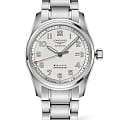 Longines Longines Spirit Prestige Edition L3.811.4.73.9  L38114739 механические мужские часы  белый циферблат, браслет нержавеющая сталь — вид спереди