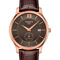 Tissot Tissot Tradition Automatic Small Second T063.428.36.068.00 Tradition T0634283606800 механические мужские часы коричневый циферблат, браслет кожаный — вид спереди