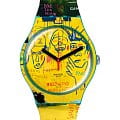 Swatch Swatch New Gent SUOZ354  SUOZ354 кварцевые женские часы желтый циферблат, браслет силикон — вид спереди