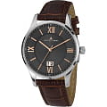 Jacques Lemans Jacques Lemans 1-1845N  1-1845N кварцевые мужские часы серый циферблат, браслет кожаный — вид спереди