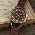 Earnshaw Earnshaw Investigator ES-8194-03,  англия мужские часы на браслете кожаный боковой вид