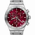 Swatch Swatch I New Chrono YVS499G  YVS499G кварцевые мужские часы красный циферблат, браслет нержавеющая сталь — вид спереди