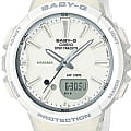 Casio Casio Baby-G BGS-100-7A1  BGS-100-7A1 кварцевые женские часы белый циферблат, браслет пластик — вид спереди