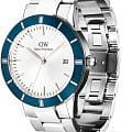 Daniel Wellington Daniel Wellington Iconic Paradigma Link Blue Bezel Silver DW00100818, iconic швеция мужские часы на браслете нержавеющая сталь боковой вид