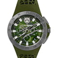Plein Sport Plein Sport Thunderstorn Chrono PSABA0323  PSABA0323 кварцевые мужские часы зеленый циферблат, браслет силикон — вид спереди