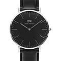 Daniel Wellington Daniel Wellington Classic Sheffeld DW00100133  DW00100133 кварцевые мужские часы черный циферблат, браслет кожаный — вид спереди