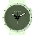 Swatch Swatch Big Bold Bioceramic SB03G100  SB03G100 кварцевые мужские часы зеленый циферблат, браслет силикон — вид спереди