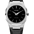 D1 Milano D1 Milano Ultra Thin UTLJ01  UTLJ01 кварцевые мужские часы черный циферблат, браслет кожаный — вид спереди