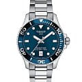 Tissot Tissot Seastar 1000 T120.210.11.041.00 Seastar 1000 T1202101104100 кварцевые женские часы синий циферблат, браслет нержавеющая сталь — вид спереди
