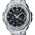 Casio Casio G-Shock GST-S110D-1ADR (GST-S110D-1A) GST G-Steel GST-S110D-1A электронные мужские часы черный циферблат, браслет нержавеющая сталь — вид спереди