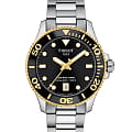 Tissot Tissot Seastar 1000 T120.210.21.051.00 Seastar 1000 T1202102105100 кварцевые женские часы  черный циферблат, браслет нержавеющая сталь — вид спереди