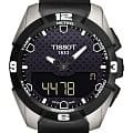Tissot Tissot T-Touch Expert Solar T091.420.46.051.00 T Touch T0914204605100 кварцевые мужские часы черный циферблат, браслет кожаный — вид спереди
