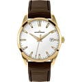 Jacques Lemans Jacques Lemans 1-1769E  1-1769E кварцевые мужские часы белый циферблат, браслет кожаный — вид спереди