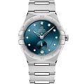 Omega Omega Constellation 131.10.34.20.53.001  13110342053001 механические женские часы  синий циферблат, браслет нержавеющая сталь — вид спереди
