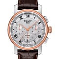 Tissot Tissot Bridgeport Automatic Valjoux T097.427.26.033.00 Bridgeport T0974272603300 механические мужские часы белый циферблат, браслет кожаный — вид спереди