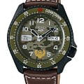 Seiko Seiko SRPF21K1  SRPF21K1 механические мужские часы зеленый циферблат, браслет кожаный — вид спереди