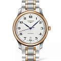 Longines Longines Master Collection L2.628.5.79.7  L26285797 механические мужские часы  белый циферблат, браслет нержавеющая сталь + золото 18к — вид спереди