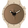 Swatch Swatch Big Bold Bioceramic SB03C101  SB03C101 кварцевые мужские часы коричневый циферблат, браслет силикон — вид спереди