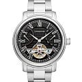 Earnshaw Earnshaw Longcase ES-8169-11  ES-8169-11 механические мужские часы черный циферблат, браслет нержавеющая сталь — вид спереди