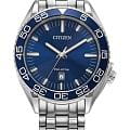 Citizen Citizen Eco-Drive AW1770-53L  AW1770-53L кварцевые мужские часы синий циферблат, браслет нержавеющая сталь — вид спереди