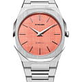 D1 Milano D1 Milano Ultra Thin UTBJ26  UTBJ26 кварцевые мужские часы красный циферблат, браслет нержавеющая сталь 316l — вид спереди