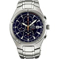 Orient Orient TD0P003D (FTD0P003D)  FTD0P003D кварцевые мужские часы синий циферблат, браслет 18-каратное желтое золото — вид спереди