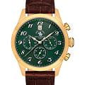 Santa Barbara Polo & Racquet Club Santa Barbara Polo & Racquet Club Noble SB.1.10551-5  SB.1.10551-5 кварцевые мужские часы зеленый циферблат, браслет кожаный — вид спереди