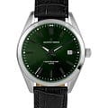 Jacques Lemans Jacques Lemans Classic 1-2143D  1-2143D кварцевые мужские часы  зеленый циферблат, браслет кожаный — вид спереди