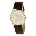 Jacques Lemans Jacques Lemans 1-1929B  1-1929B кварцевые мужские часы бежевый циферблат, браслет кожаный — вид спереди