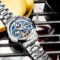 Stuhrling Stuhrling Luciano 371B.02 механические мужские часы часы крупный план синий циферблата