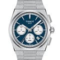 Tissot Tissot PRX Automatic Chronograph T137.427.11.041.00  T1374271104100 механические мужские часы  синий циферблат, браслет нержавеющая сталь — вид спереди