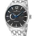 Hamilton Hamilton Jazzmaster Power Reserve Auto H89545131  H89545131 механические мужские часы черный циферблат, браслет нержавеющая сталь — вид спереди