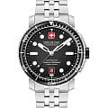 Swiss Military Hanowa Swiss Military Hanowa Maitre Plongeur SMWGL0002001-SET  SMWGL0002001-SET механические мужские часы  черный циферблат, браслет нержавеющая сталь — вид спереди