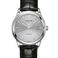 Longines Longines Flagship L4.974.4.72.2  L49744722 механические мужские часы серебристый циферблат, браслет кожаный — вид спереди
