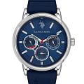 U.S. Polo Assn. U.S. Polo Assn. Crossing USPA1098-02  USPA1098-02 кварцевые мужские часы синий циферблат, браслет силикон — вид спереди