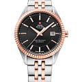 Swiss Military by Chrono Swiss Military by Chrono Сверхточные SM34065.06  SM34065.06 кварцевые мужские часы  серебристый циферблат, браслет сталь c pvd покрытием — вид спереди