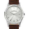 Jacques Lemans Jacques Lemans Classic 1-2010B  1-2010B кварцевые мужские часы серебристый циферблат, браслет кожаный — вид спереди