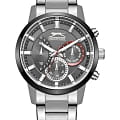 Slazenger Slazenger SL.09.2372.2.01  SL.09.2372.2.01 кварцевые мужские часы черный циферблат, браслет суперметалл — вид спереди