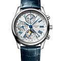 Longines Longines Master Collection L2.673.4.71.2  L26734712 механические мужские часы серебристый циферблат, браслет кожаный — вид спереди