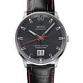 Mido Mido Commander Big Date 60th Anniversary Limited Edition M021.626.16.081.00  M0216261608100 механические мужские часы черный циферблат, браслет кожаный — вид спереди