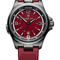 Victorinox Victorinox 241717  241717 кварцевые мужские часы красный циферблат, браслет каучук — вид спереди