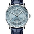 Breitling Breitling Navitimer Automatic GMT 41 A32310171C1P1  A32310171C1P1 механические мужские часы голубой циферблат, браслет кожаный — вид спереди