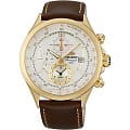 Orient Orient TD0T001N (FTD0T001N)  FTD0T001N кварцевые мужские часы белый циферблат, браслет 18-каратное желтое золото — вид спереди