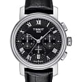 Tissot Tissot Bridgeport Automatic Valjoux T097.427.16.053.00 Bridgeport T0974271605300 механические мужские часы  черный циферблат, браслет кожаный — вид спереди