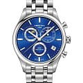 Certina Certina DS-8 Chronograph Moon Phase C033.450.11.041.00 DS 8 C0334501104100 кварцевые мужские часы синий циферблат, браслет 18-каратное желтое золото — вид спереди