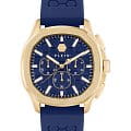 Philipp Plein Philipp Plein Plein Philipp PWSAA0323  PWSAA0323 кварцевые мужские часы  синий циферблат, браслет силикон — вид спереди